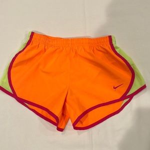 Neon orange Nike dry-fit shorts, Size small.